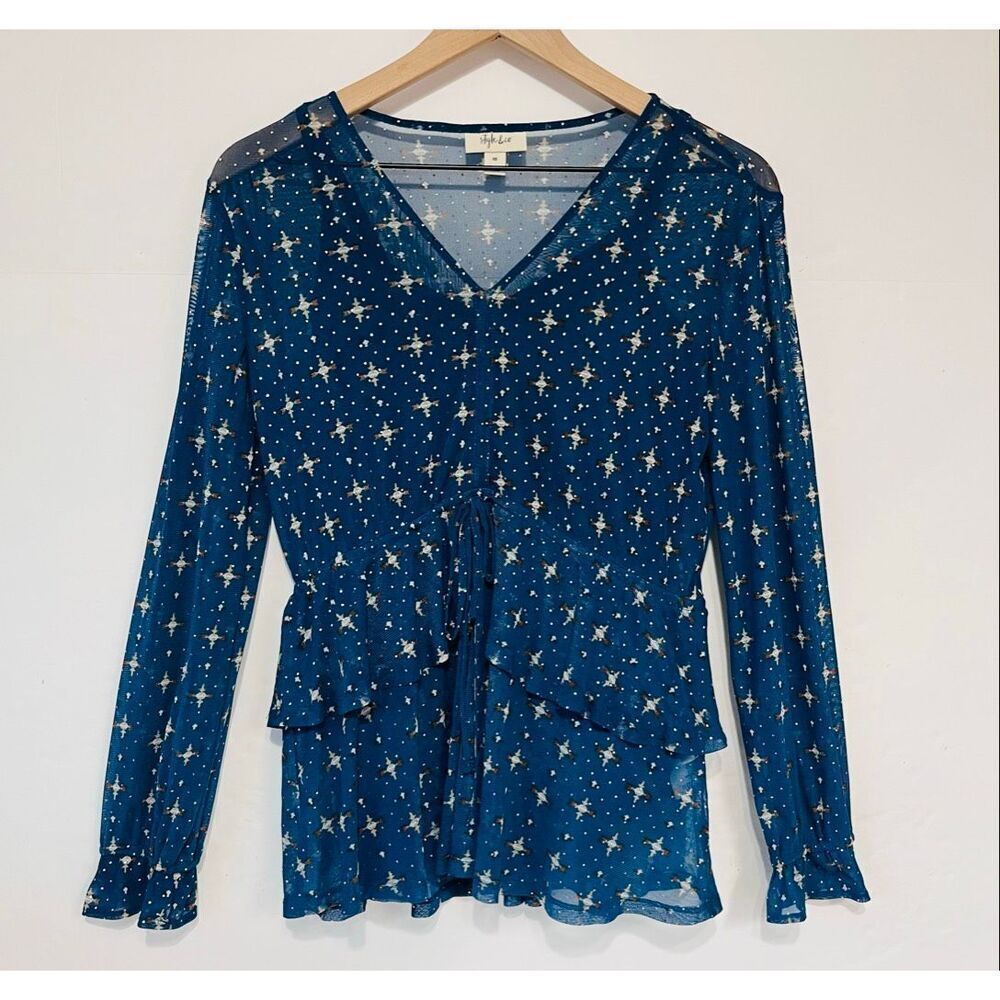 Style & Co Mesh Tunic Top With Camisole   Size XS